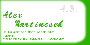 alex martincsek business card